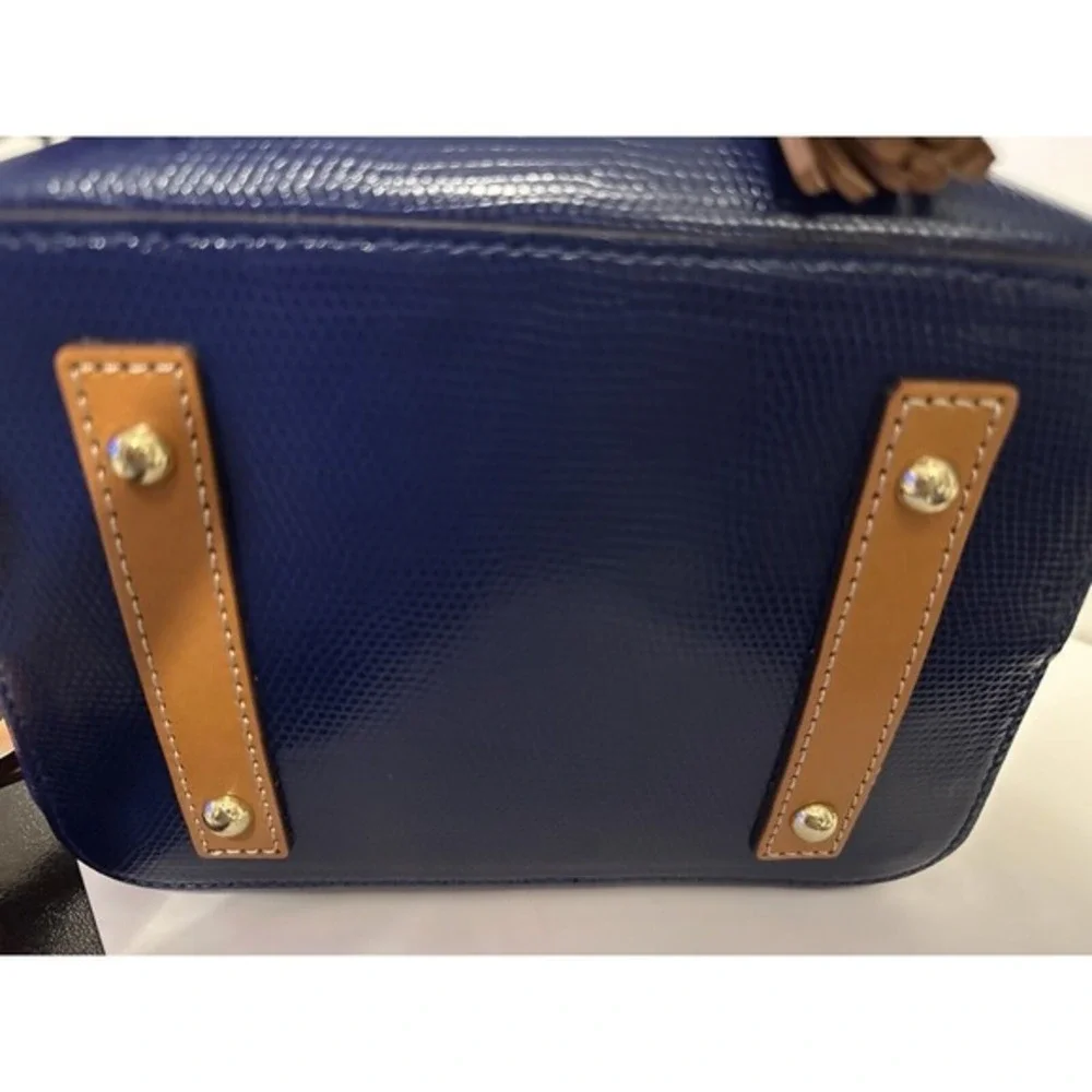 Dooney & Bourke Serena Drawstring Crossbody Blue Lizard Embossed Leather 104-29 - Picture 14 of 16